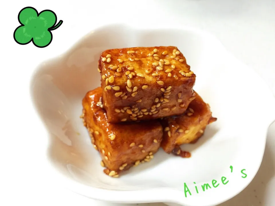 ☆リピ♪teruyoさんの料理 厚揚げの照り焼き★たっぷりゴマを絡ませて〜"((∩´︶`∩))"|Aimee(恵唯美)さん