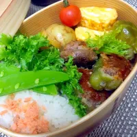 Snapdishの料理写真:ピーマン肉詰め弁当|Mizuno Mikakoさん