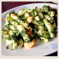 Snapdishの料理写真:Rice cake with Chinese spinach|moonbunnyさん