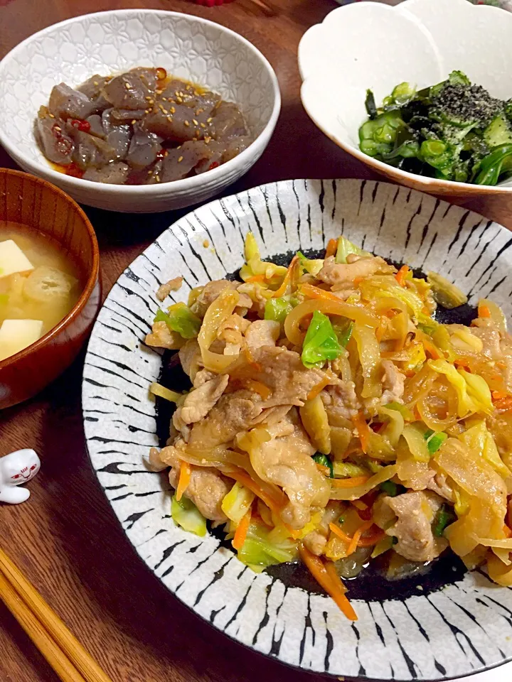 夜ご飯◡̈♥︎キャベツと豚肉の味噌炒め|kaoさん