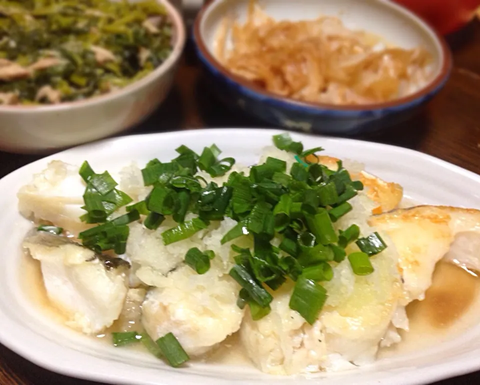 晩ごはん 親父の手料理  鱈のレンジ蒸し|ぽんたさん