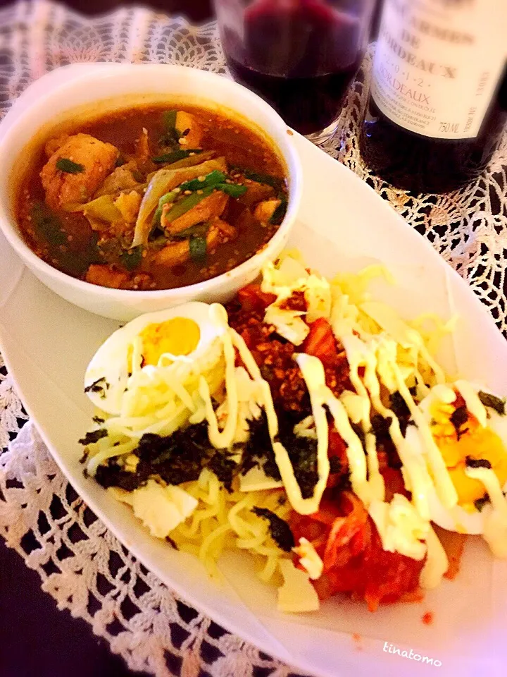 Snapdishの料理写真:グルテンフリーのラーメン麺で、つけ麺！|Tina Tomoko😋さん