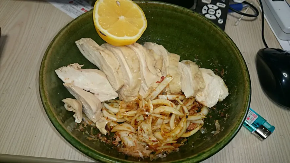 Snapdishの料理写真:むね肉の塩茹で♪|Nitanda Yasuhiroさん