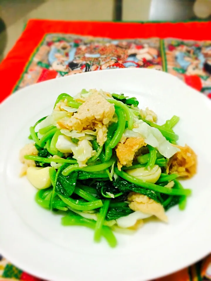 Stir fry cabbage spinach abd gluten|wu lan lieさん