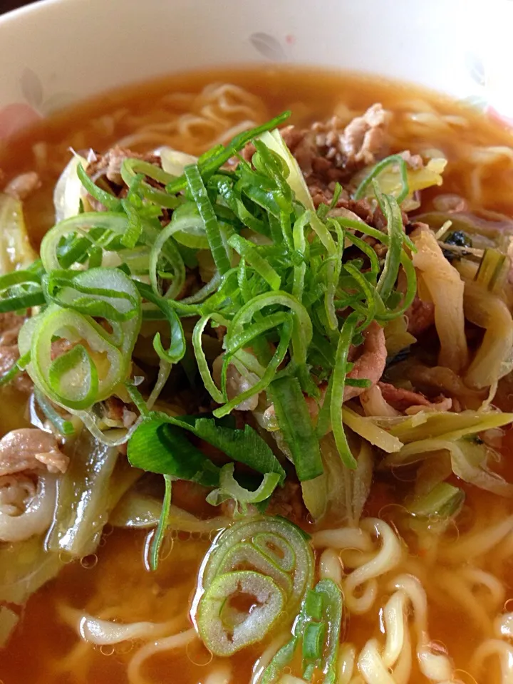 Snapdishの料理写真:味噌ラーメンと回鍋肉アレンジ|🐶たぬとんキッチンさん