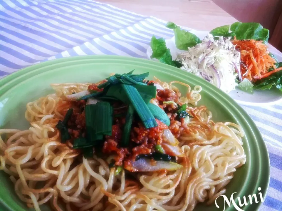 Snapdishの料理写真:コチュジャンダレで汁なし辛味麺♪|key♪さん