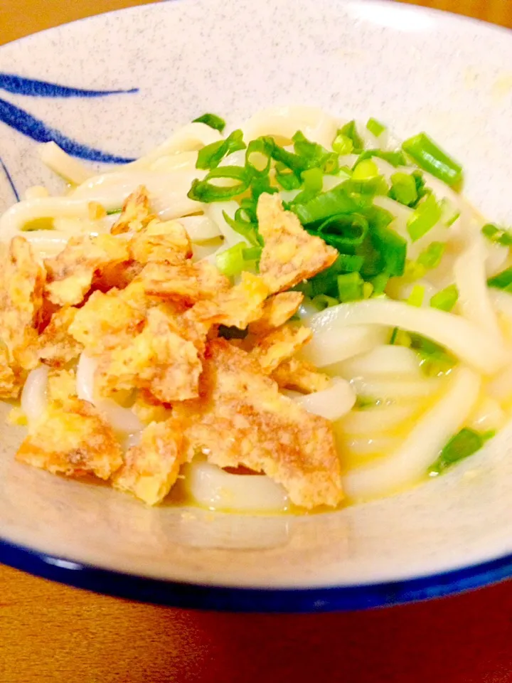 釜玉うどん🍲イカの姿フライ入り|まいりさん