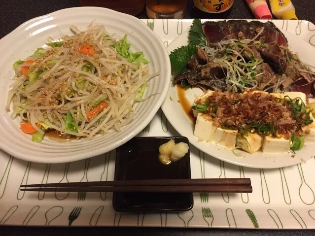 モヤポン、鰹のたたき、冷奴❗️٩꒰ʘʚʘ๑꒱۶✨|サソリさん