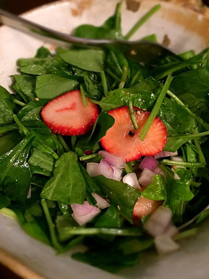 Spinach and Strawberry salad;)|aястасияさん