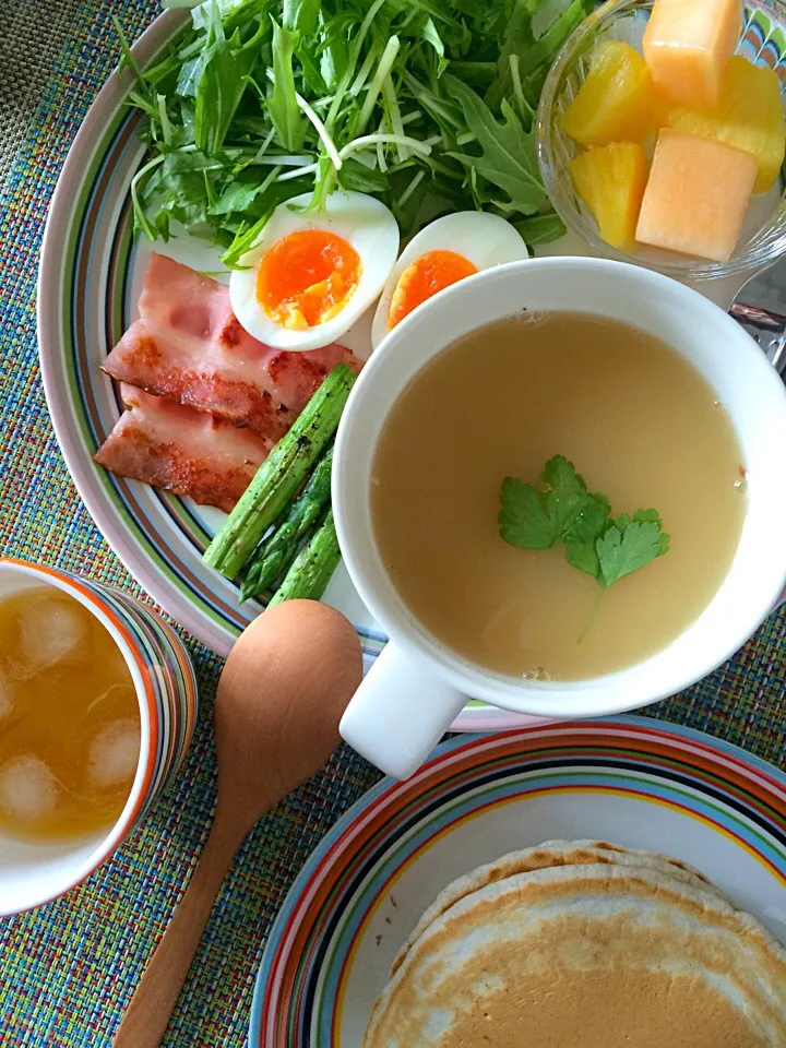 Snapdishの料理写真:パンケーキな朝食|Akaneさん