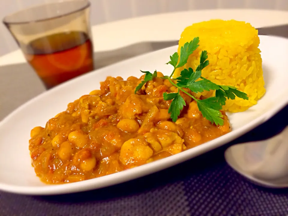 週末カレー★チキンと大豆のスパイスカレー|有山さん