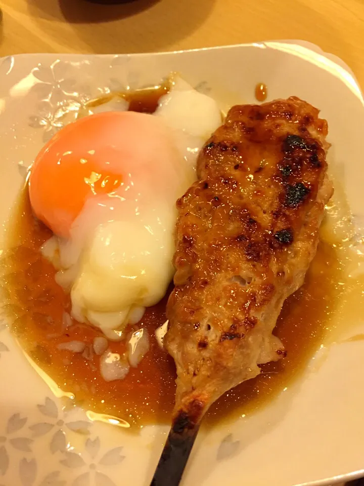 Teriyaki Chicken skewer with half boiled egg|chef baobao from Singaporeさん