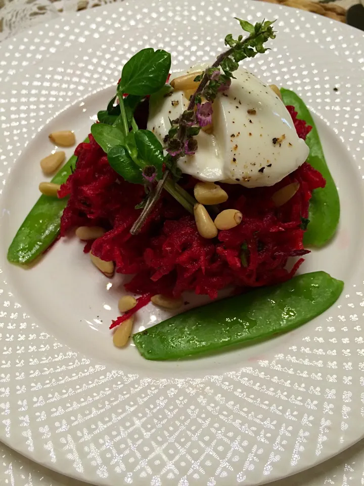 Beet and carrot salad with coriander and pine nuts;))|aястасияさん