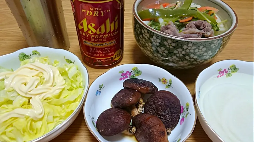 肉うどんとビールのあて|Shinji Matsuokaさん