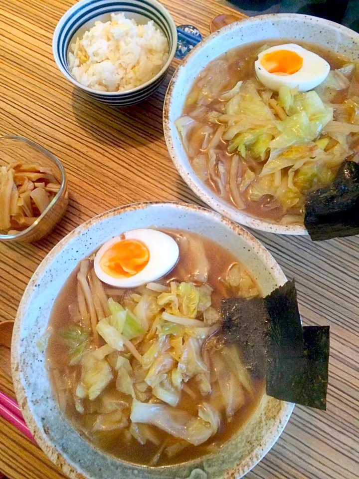 野菜ラーメンと解凍したたけのこご飯|pinoyamaさん