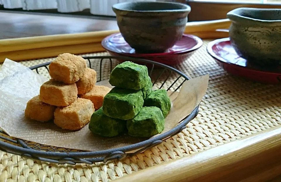 すずらんさんのさくほろ☆きなこクッキー♫きな粉＆抹茶きな粉で(*^^*)|sakurakoさん