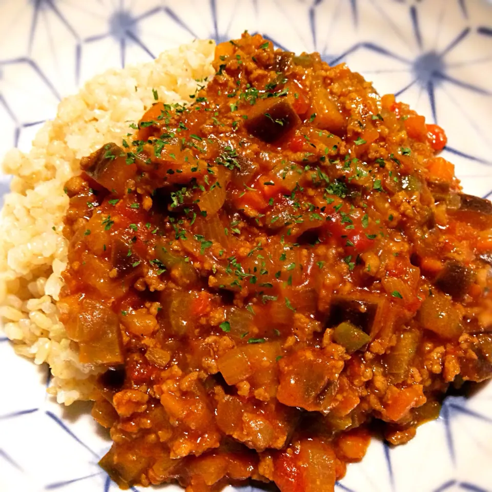 キーマカレー玄米でいただきます❤️|miiiーna"さん