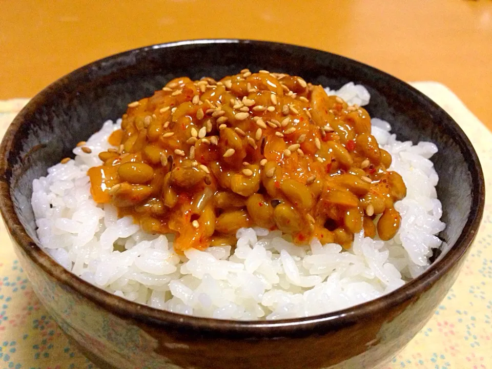 納豆キムチご飯!  (^-^)|Kei Satoさん