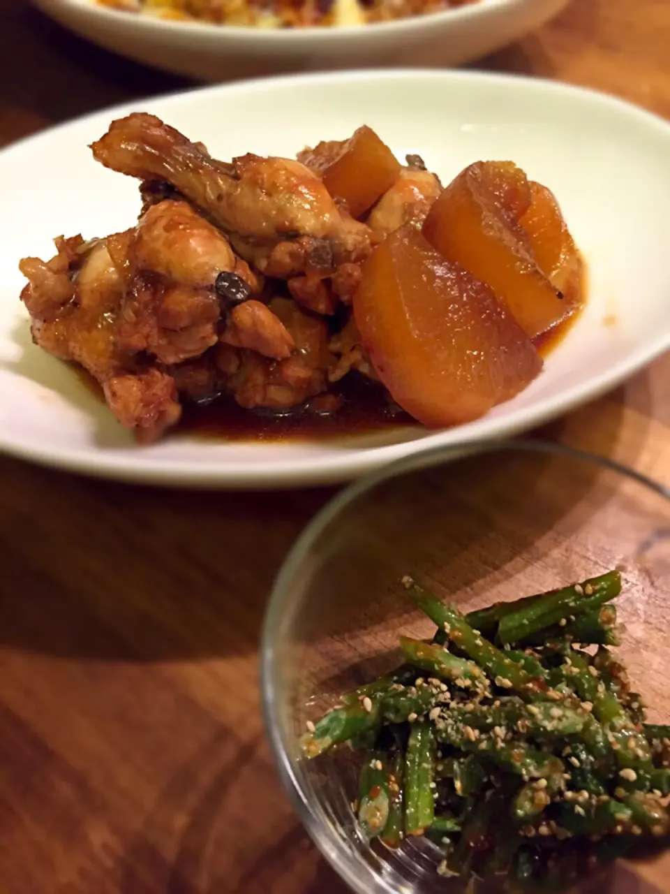 ニンニク醤油のうま煮❤とマヨ味噌ゴマインゲン|トッシ~さん