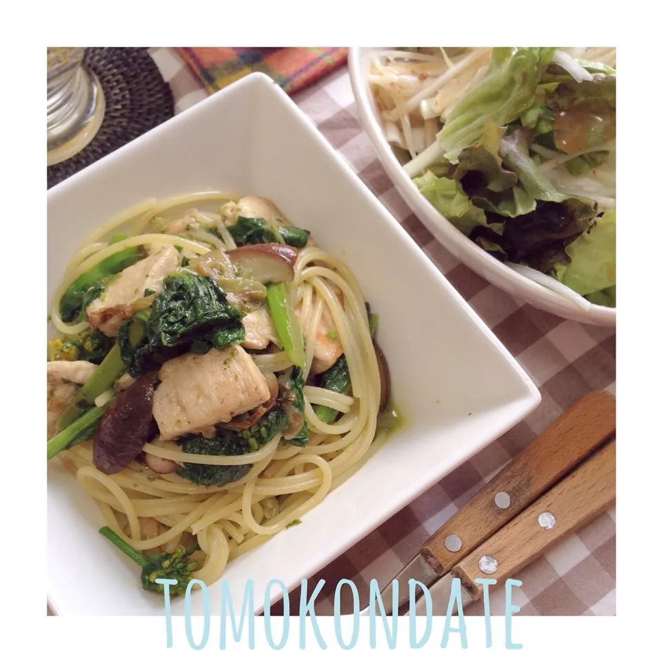 鶏と菜の花のジェノバソースパスタ🍴♡|🇯🇵ともこちゃん。さん