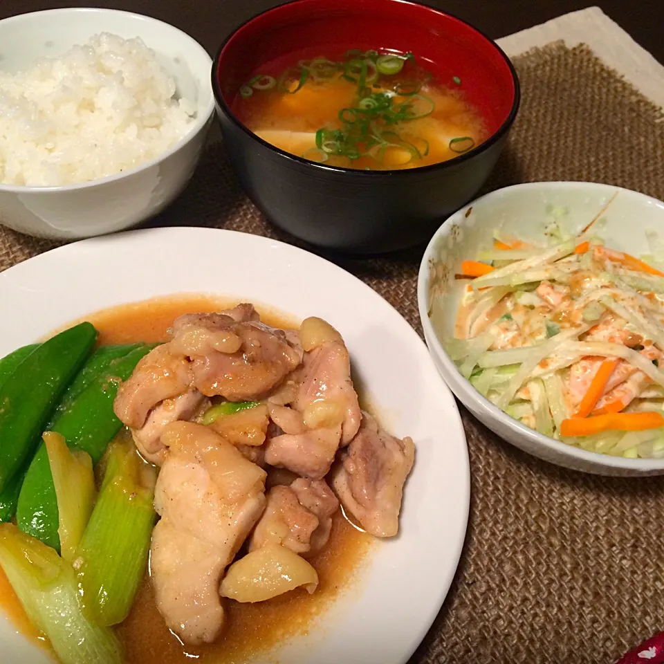 鶏みそだれ焼き/大根ごまドレサラダ/豆腐味噌汁|ゆきてぃさん