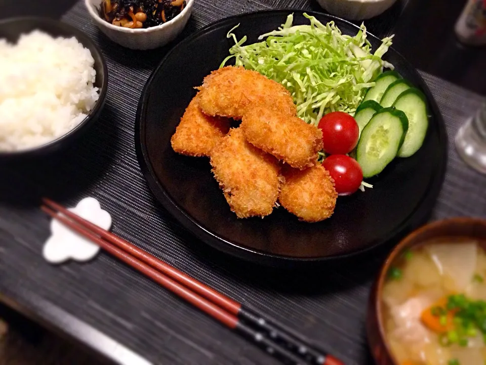 ササミフライ定食。|なおなおさん