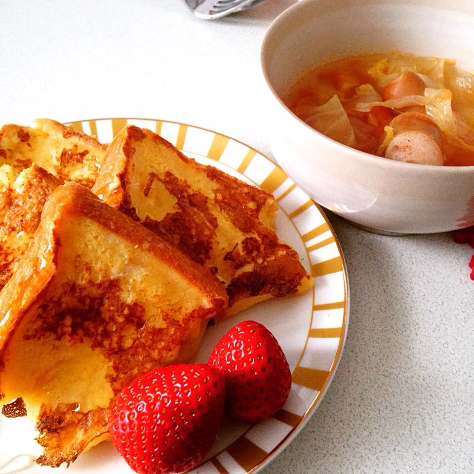 フレンチトーストと野菜のスープ|みずきさん