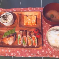 鰤塩焼き 野菜巻き巻き|はるさん