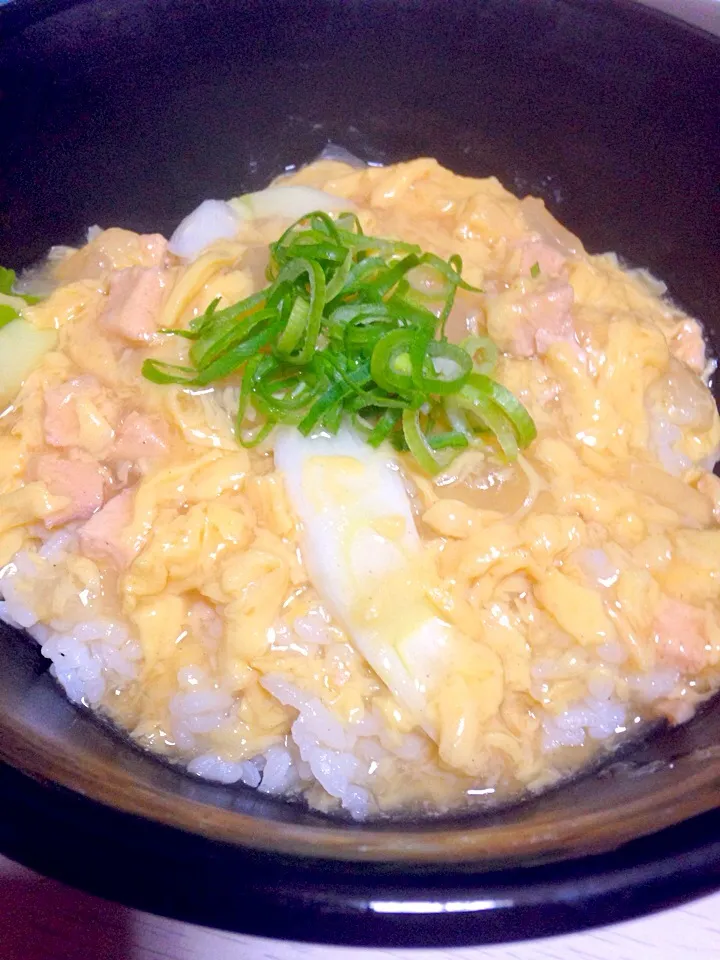 風邪なので旦那さん作ネギがいっぱい卵丼|あやにん食堂さん