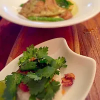 Snapdishの料理写真:Green curry snapper, jasmine coconut rice, coriander|Kate McGettiganさん