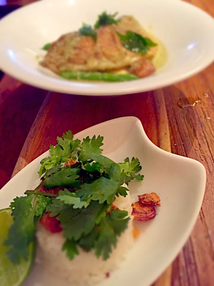 Green curry snapper, jasmine coconut rice, coriander|Kate McGettiganさん