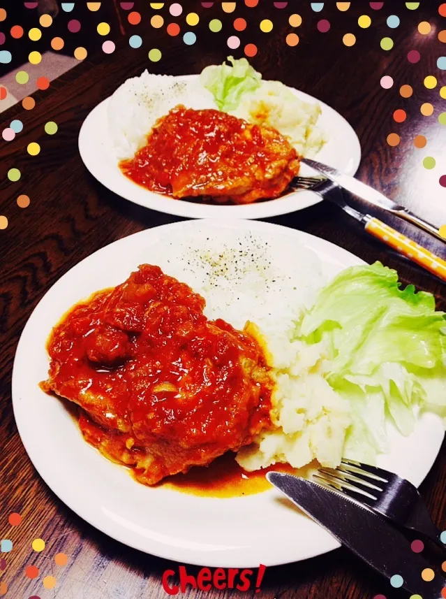 Snapdishの料理写真:チキンのトマトソース煮🐔|えみちさん