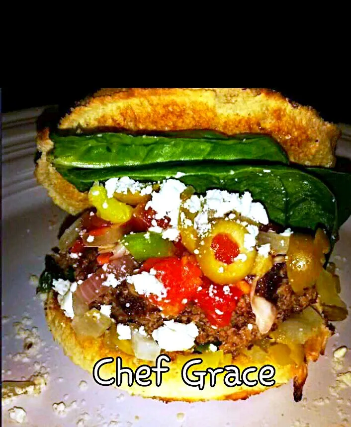 special burger with fetta cheese|grace flambertさん