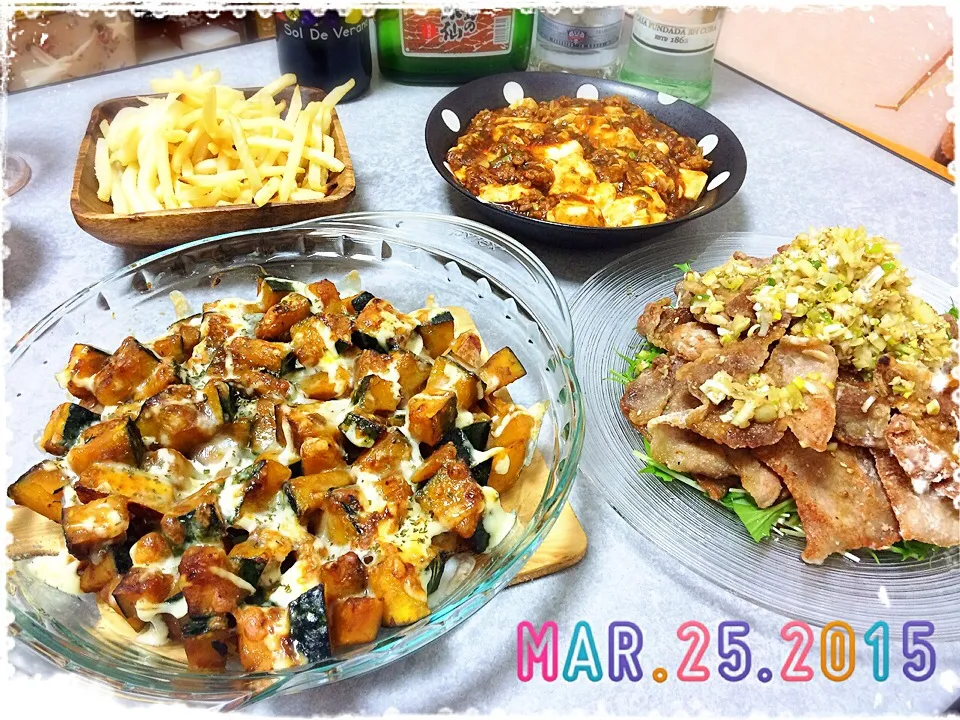 Snapdishの料理写真:3/25の夕ご飯🍴|みきぴょん♪さん