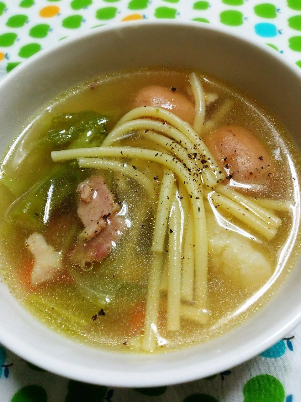 Snapdishの料理写真:2.2㎜パスタ麺を使って具沢山 Vegetable  soup❤|☆Yumi☆さん