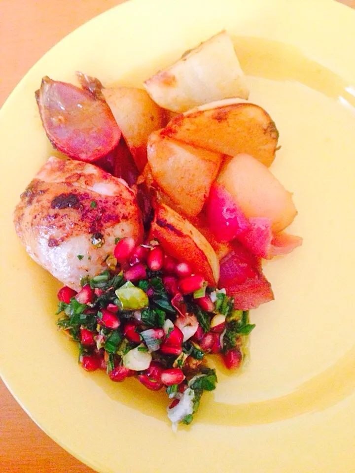 chicken with lemon , pomegrenate and cumin|Francescaさん