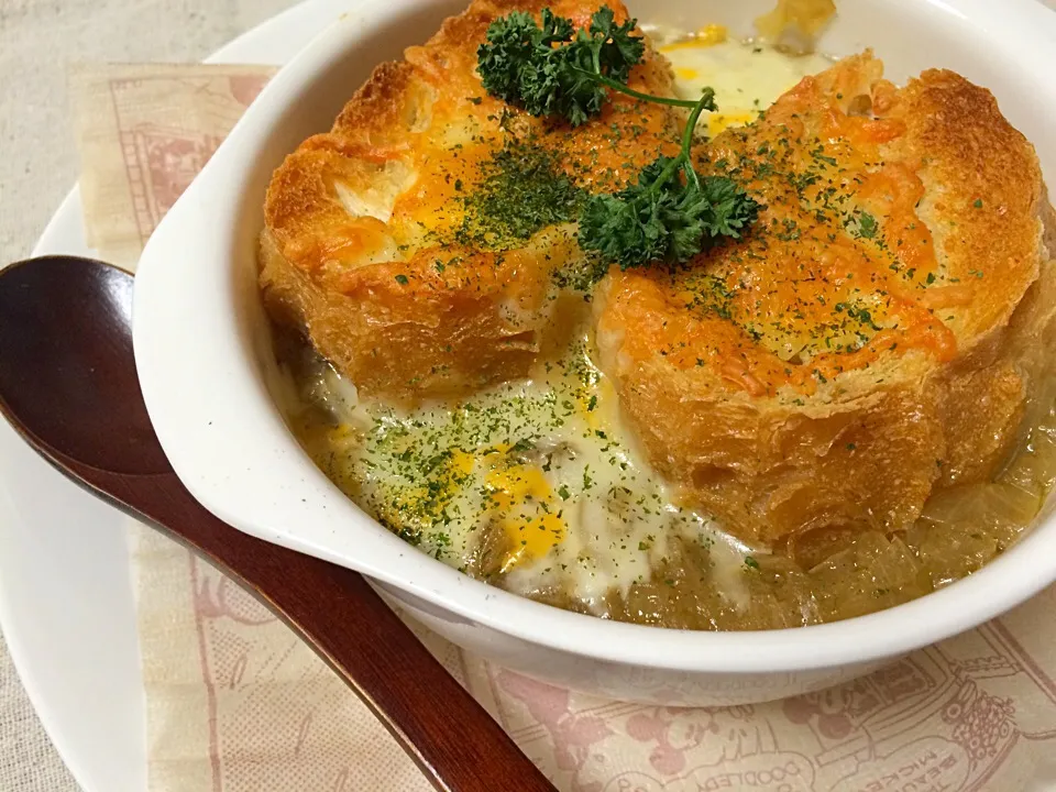 亜矢子サンのレシピでめたうまonion gratin soup☺︎♩|Jessy♡さん