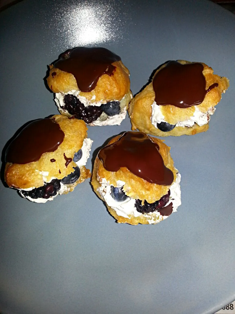 homemade chocolate profiteroles with berry filling :)- divine!!|Kai-yung Manさん