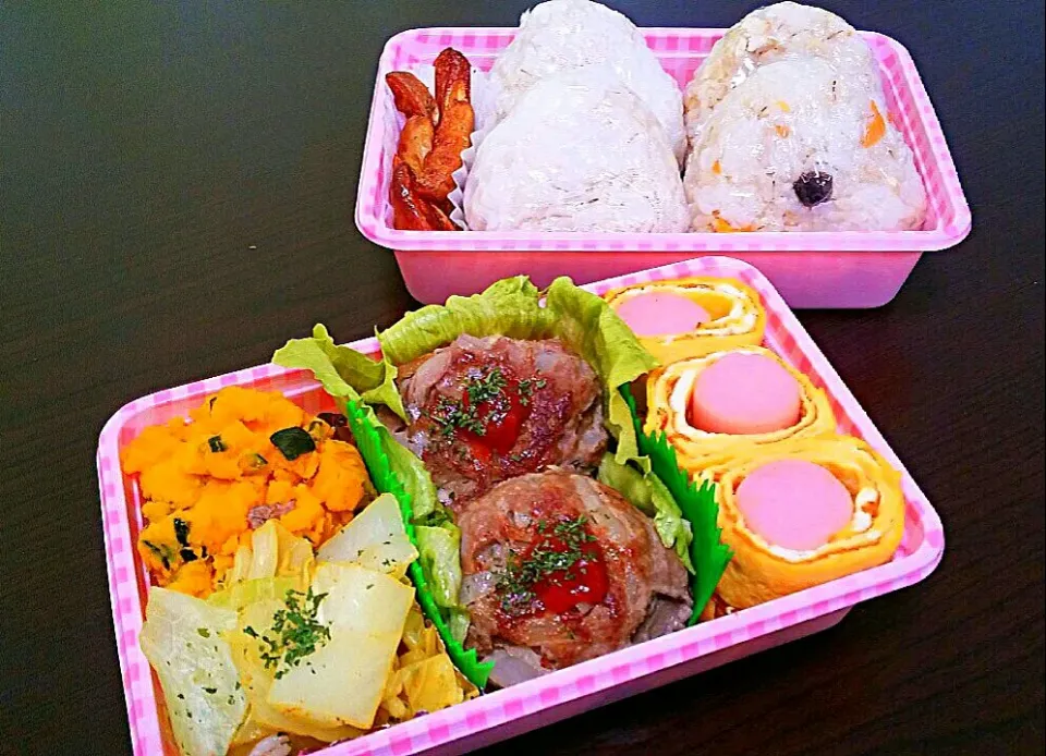 Snapdishの料理写真:夫婦弁当☆春だからピクニック😊🎶|pikyuさん