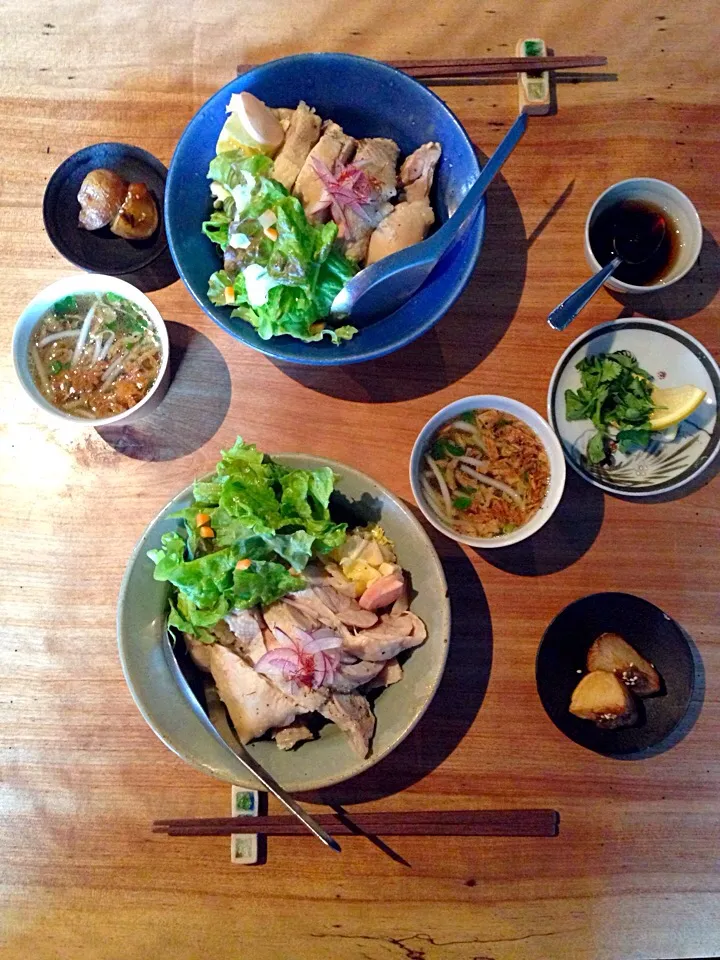 茹で鶏のせご飯|ハギーさん