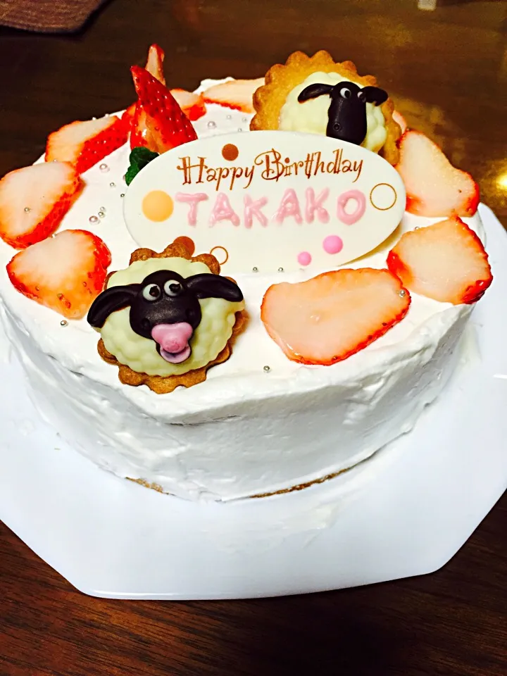 Snapdishの料理写真:ひつじのショーン&ティミーのbirthdayケーキ❤️|まいさん