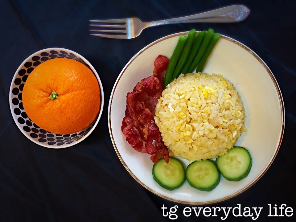 Fried egg rice with bacon|ntranggiang1@yahoo.comさん