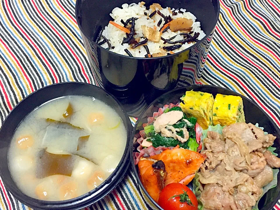 ひじき煮た次の日は…そうだね、ひじきご飯だね！弁当|ちもこさん