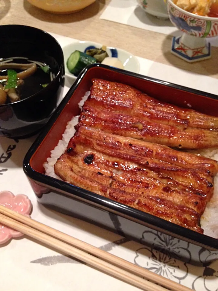 鰻重で昼飲み☆|くうさん