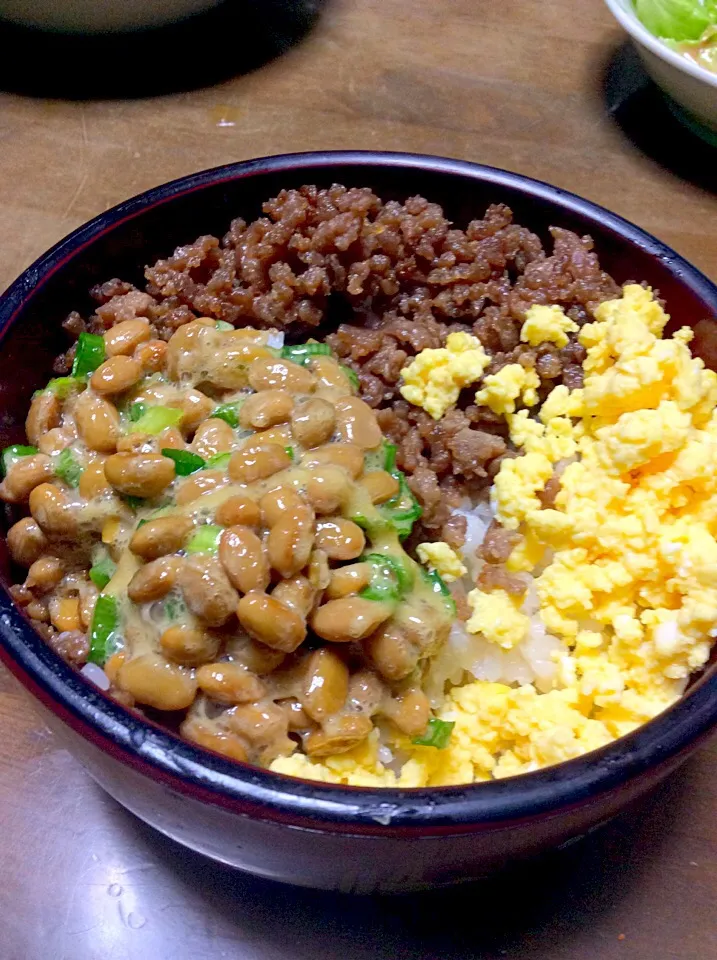 三色丼の納豆入り⁇♫(^_^)v|Norio Fukudaさん