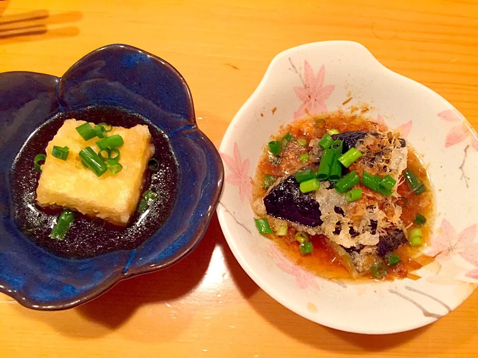 揚げ出し豆腐&茄子の揚げ浸し|なめろうさん