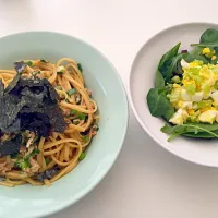 linguine with tuna and boiled egg salad|morikumiさん