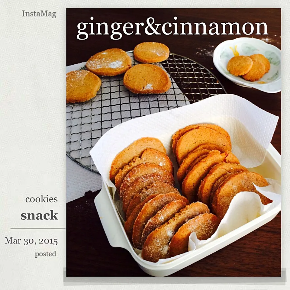 Snapdishの料理写真:ginger&cinnamon cookie!!|まきんすぱん///さん