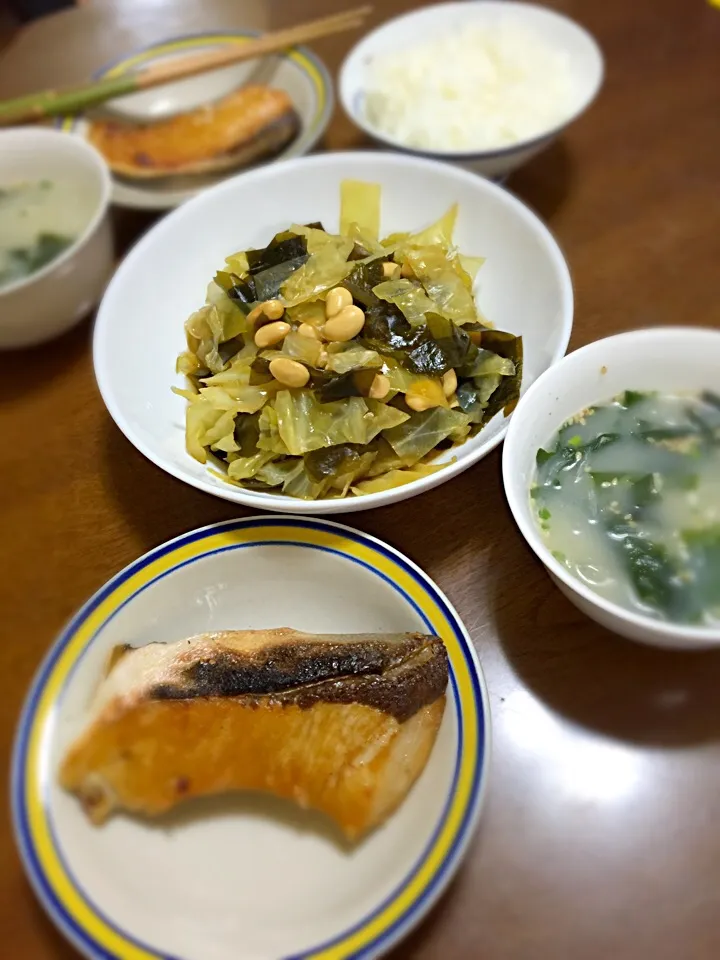 ブリトロ(o´艸`)大豆とワカメの煮物。豆乳春雨|あーさんさん