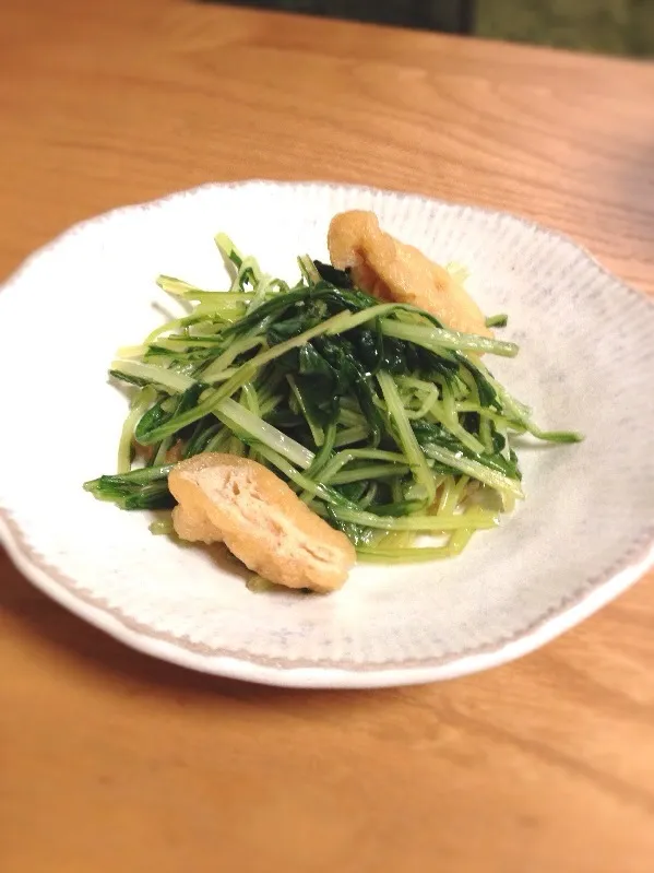 水菜と油揚げの煮浸し|みぃさん